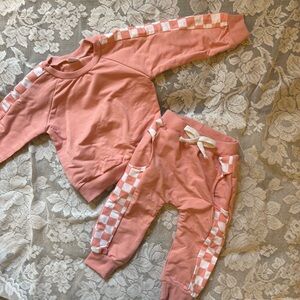 Kids' Pink Sweatshirt and Jogger Set